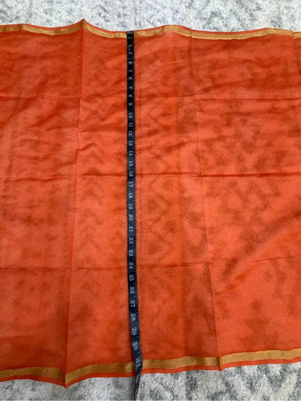 Orange Gold Sheer Indian Dupatta Scarf 96”